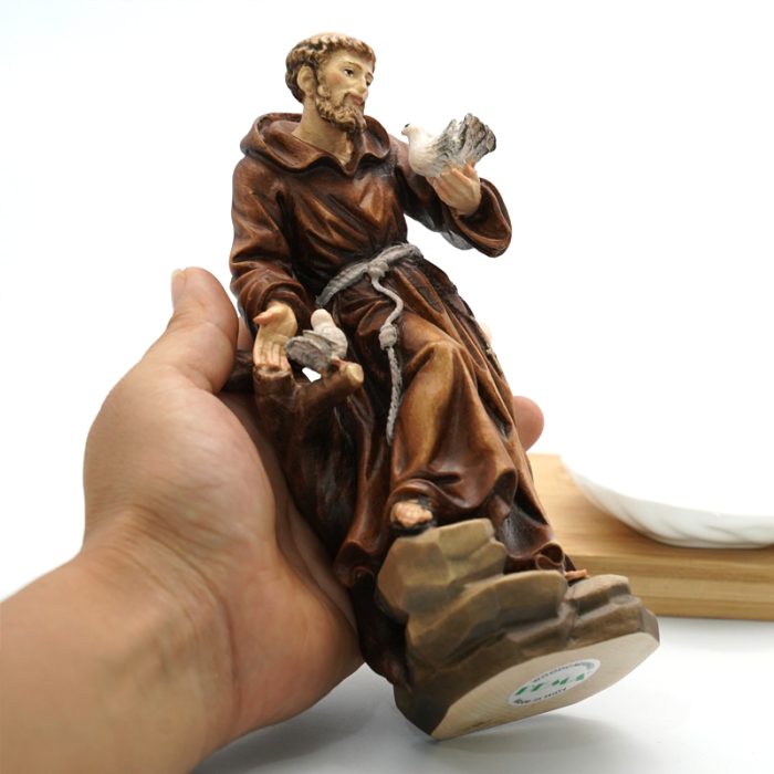 【现货】木雕-圣方济各亚西西-19厘米 Catholic religious art