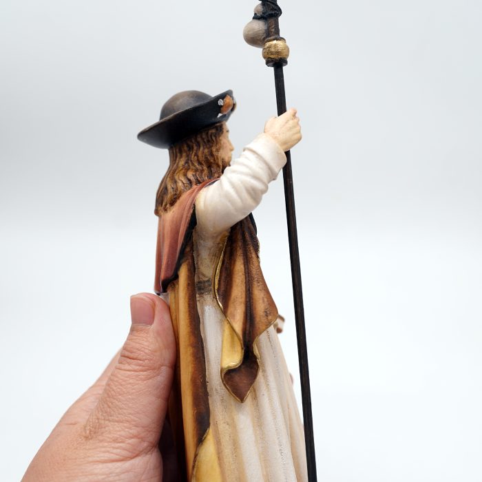 【现货】木雕-阿尔卑斯木雕-圣雅阁伯-彩色-21cm Catholic religious art