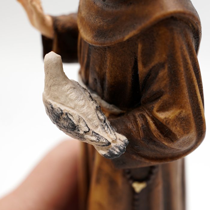 【现货】木雕-圣方济各与和平鸽木雕圣像-21厘米 Catholic religious art