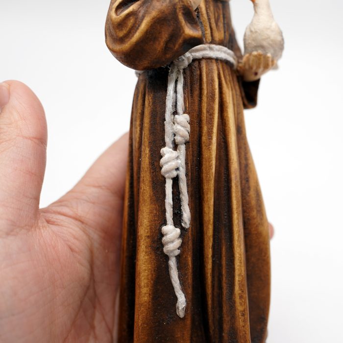 【现货】木雕-圣方济各与和平鸽木雕圣像-21厘米 Catholic religious art