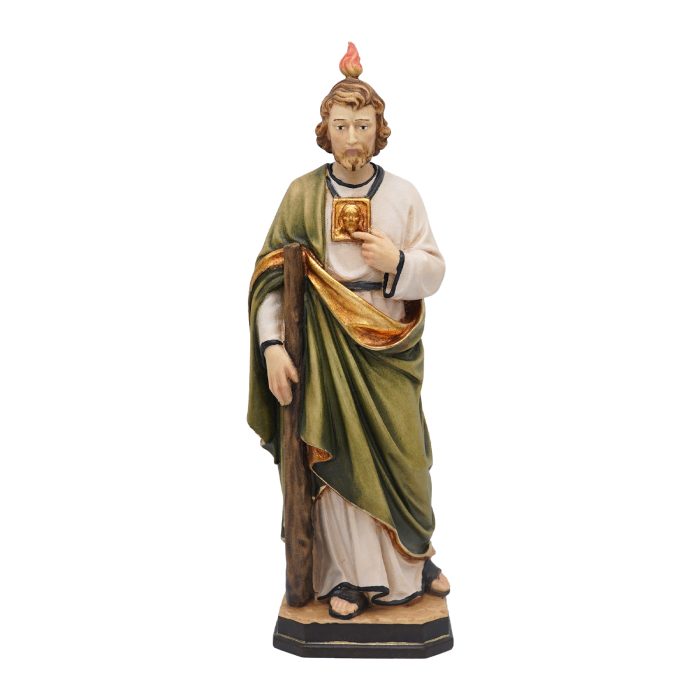 【现货】木雕-阿尔卑斯木雕-圣达窦-彩色-22cm Catholic religious art