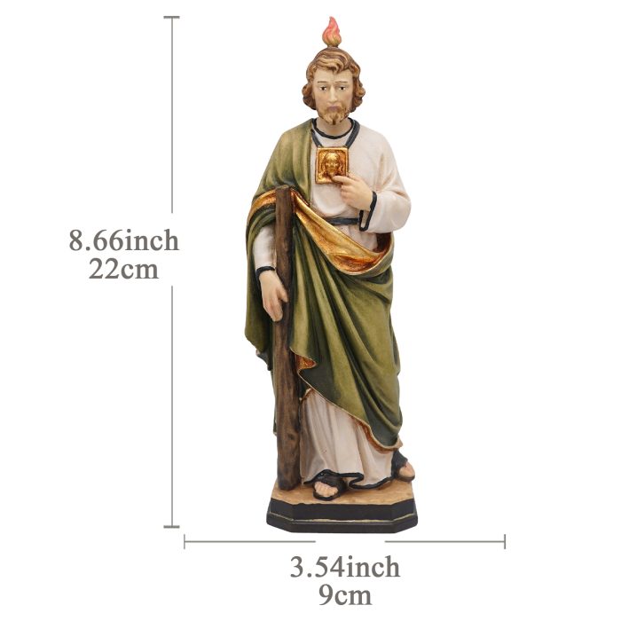 【现货】木雕-阿尔卑斯木雕-圣达窦-彩色-22cm Catholic religious art