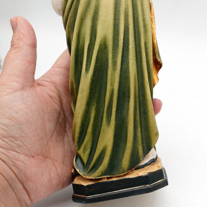 【现货】木雕-阿尔卑斯木雕-圣达窦-彩色-22cm Catholic religious art