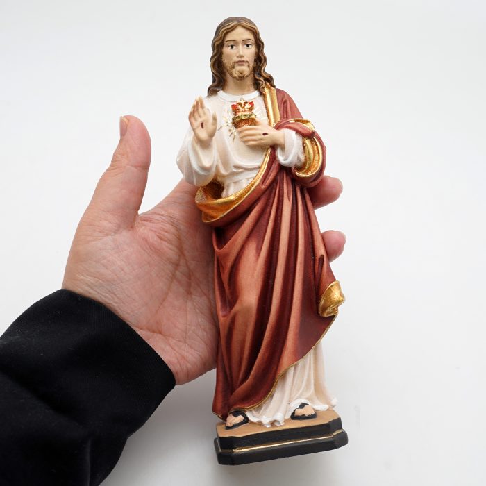 【现货】现货木雕-耶稣圣心-21厘米 Catholic religious art