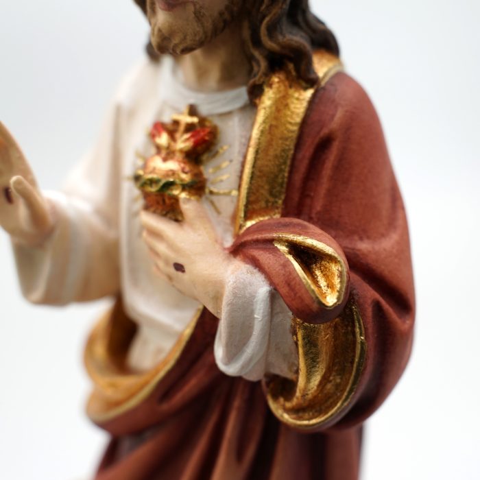 【现货】现货木雕-耶稣圣心-21厘米 Catholic religious art