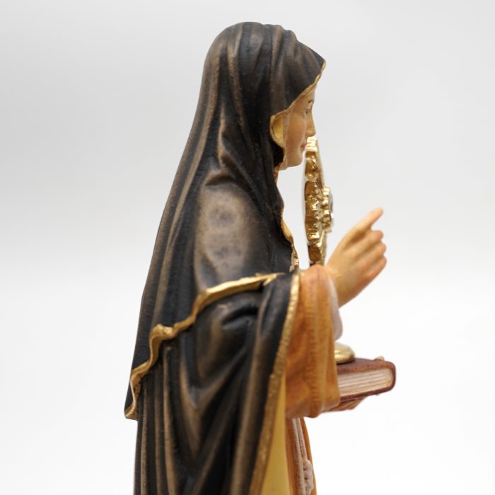 【现货】木雕-圣女加辣亚西西手工态像-彩色-20厘米 Catholic religious art