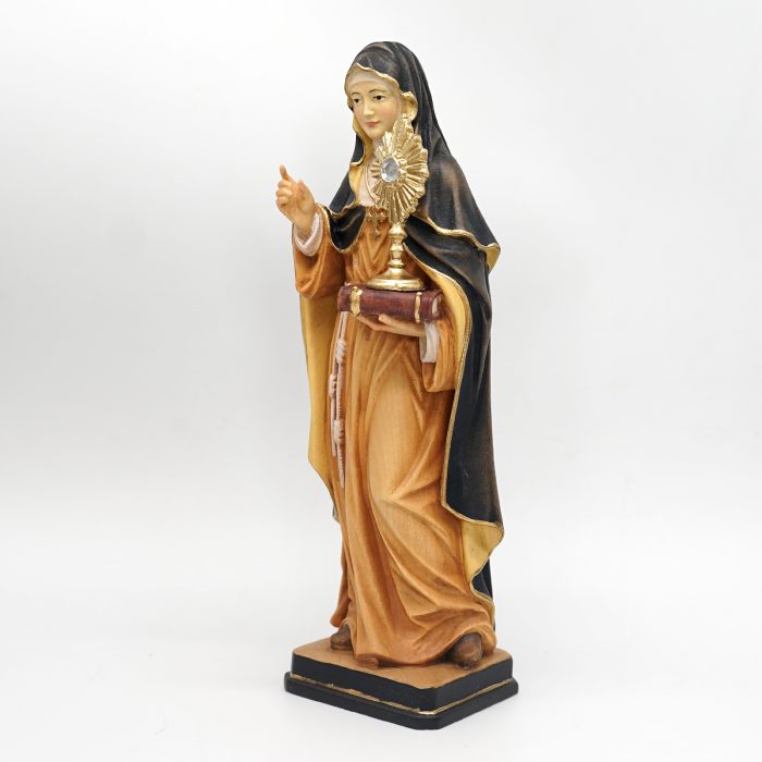 【现货】木雕-圣女加辣亚西西手工态像-彩色-20厘米 Catholic religious art