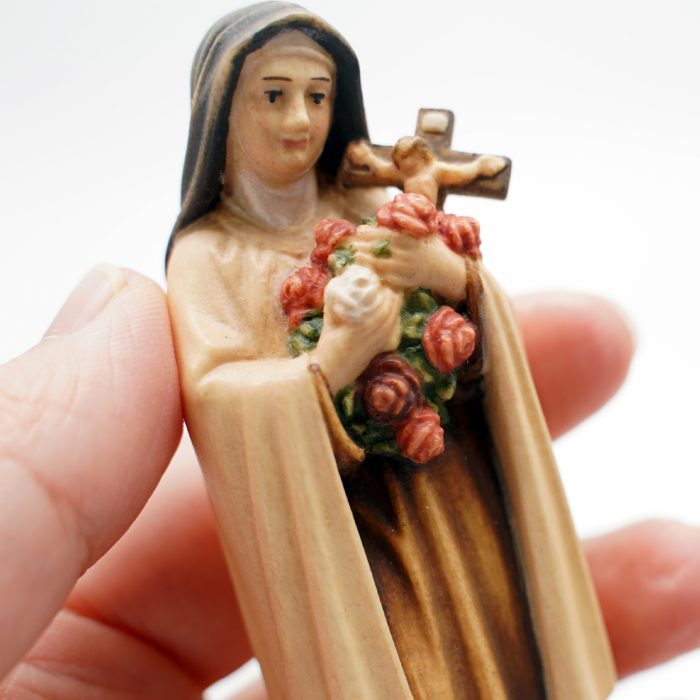 【现货】木雕-小德兰10厘米-彩色 Catholic religious art