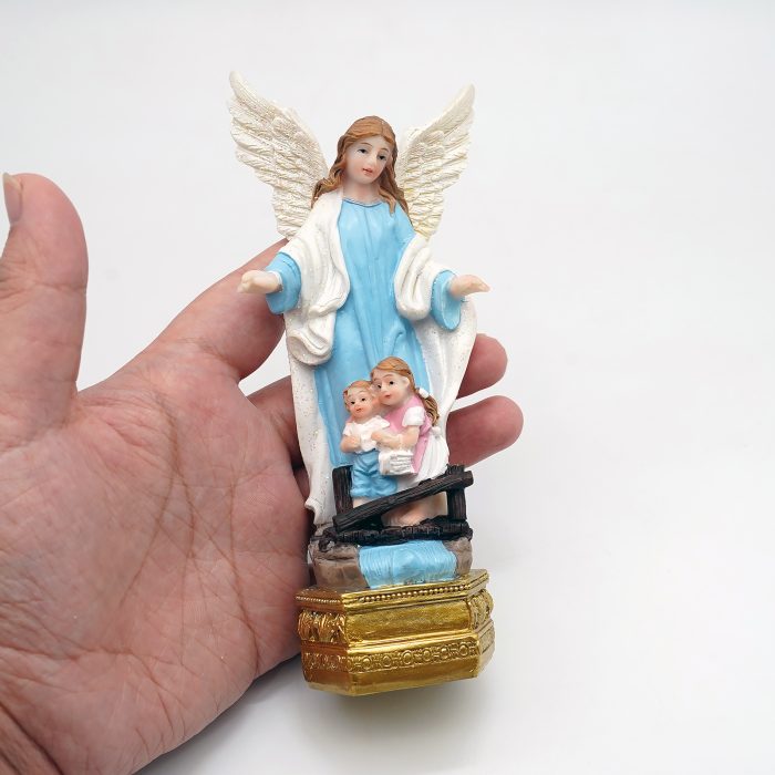 圣像-护守天使-粉/蓝色-树脂-15x7cm Catholic religious art