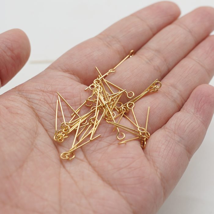 DIY配件-九字针-侧开口-不锈钢镀金/银0.60x16/17mm-10克 Catholic religious art