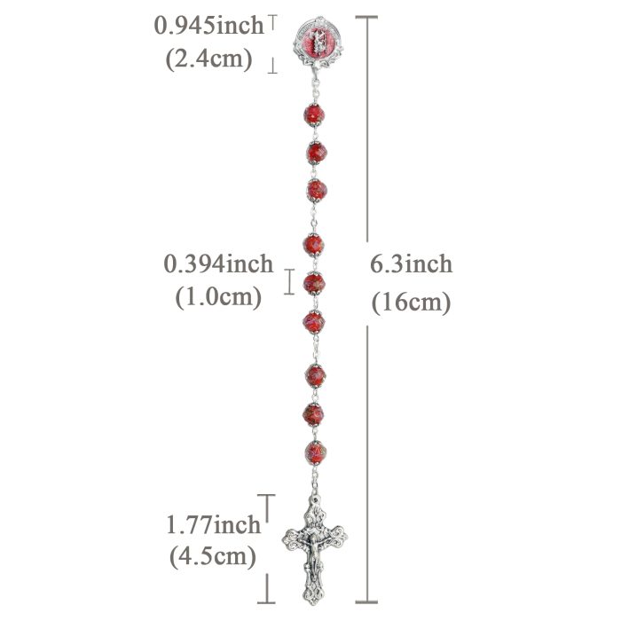 九珠串经-基多福-蓝色/红色珐琅彩-琉璃珠-10mm Catholic religious art