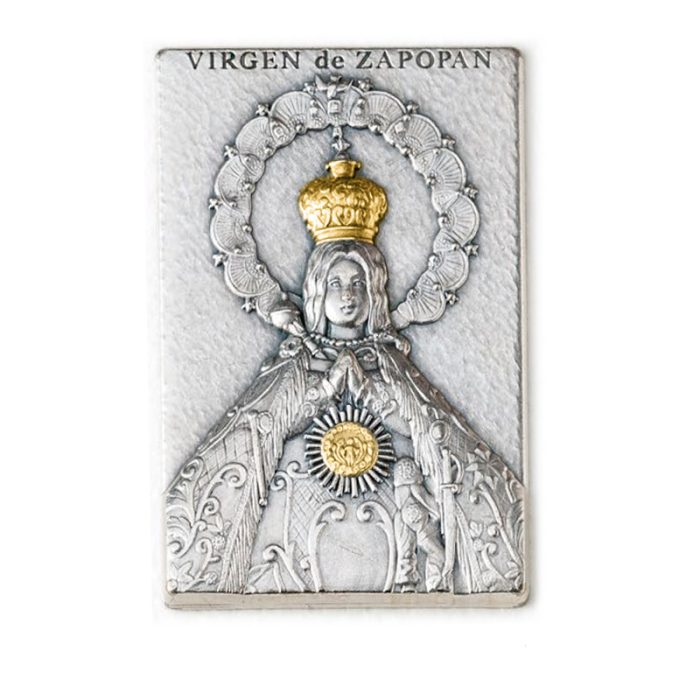 笔筒-浮雕圣像-萨波潘圣母-胡桃木特制纪念款-11x7.5x7.5cm Catholic religious art