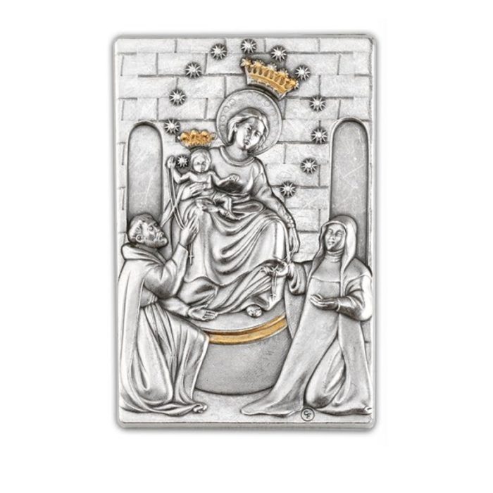 笔筒-浮雕圣像-庞贝圣母-胡桃木特制纪念款-11x7.5x7.5cm Catholic religious art