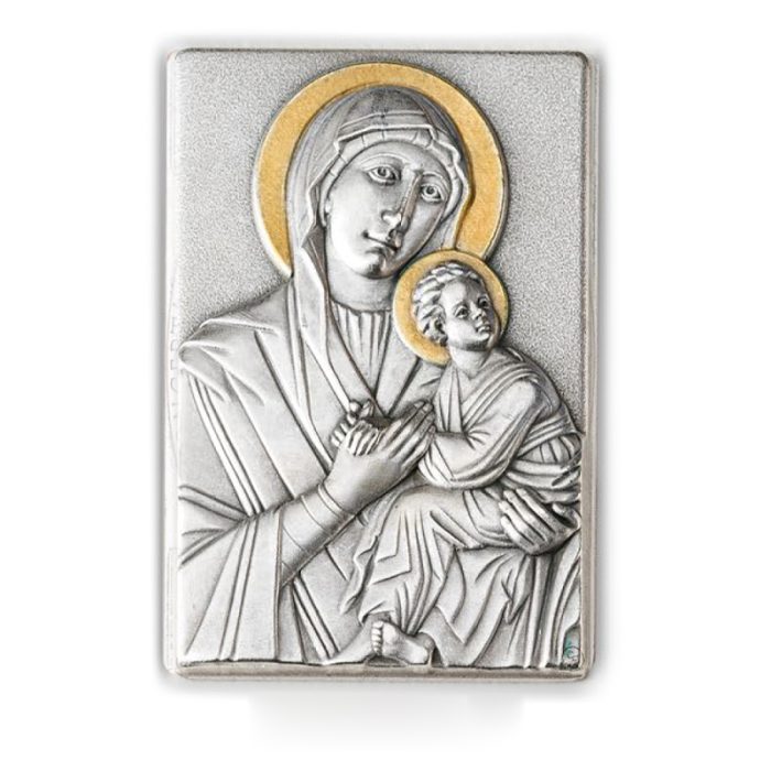 笔筒-浮雕圣像-圣母抱子-胡桃木特制纪念款-11x7.5x7.5cm Catholic religious art