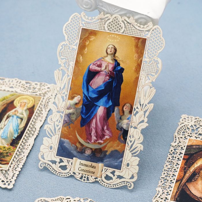 蕾丝圣像卡-无玷始胎（Immacolata Concezione）-7×11 cm Catholic religious art